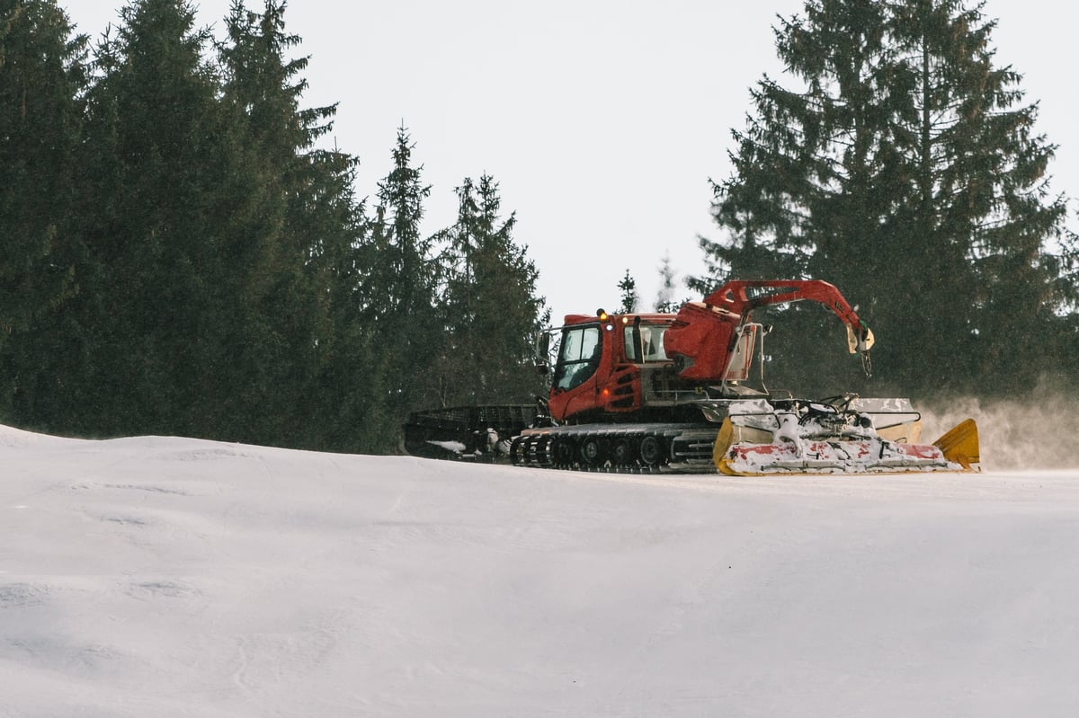 Catskiing Kazakhstan — snowcat grooming freeride terrain in winter